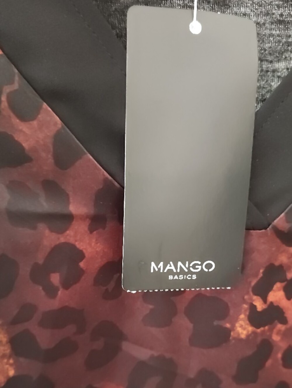 NWT Vintage Y2K Mango Leopard Metallic V-Neck Blouse with Black Trim - Picture 4 of 4